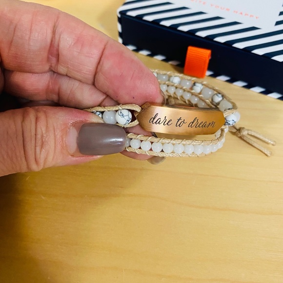 Beaded Engraveable Double Wrap Bracelet - Picture 2 of 2